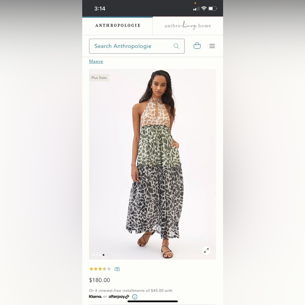 Anthropologie long dress with keyhole opening at top